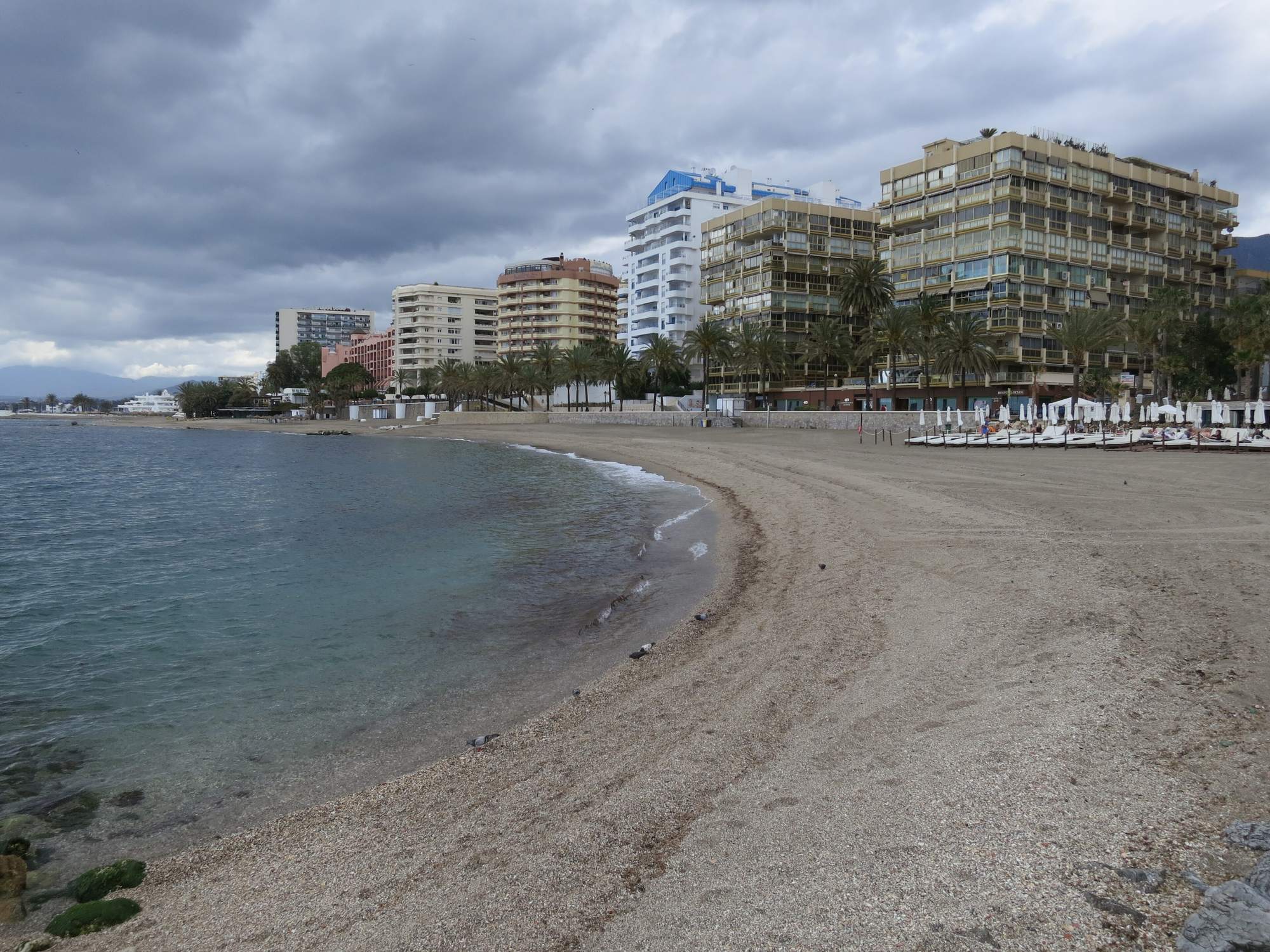 The beach and promenade at Marbella on the Costa del Sol