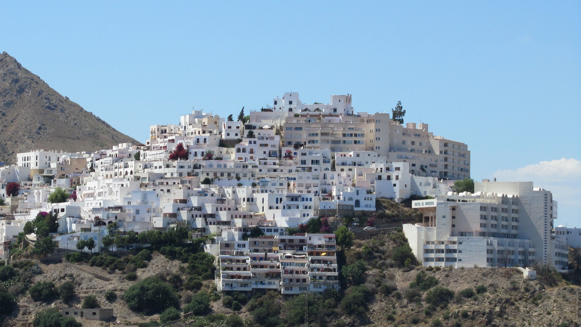 The white village of Mojácar above the Almería coast